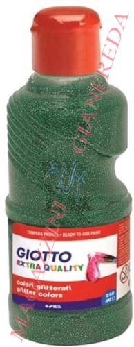 GIOTTO GLITTER FLACONE TEMPERA PRONTA ML. 250 VERDE